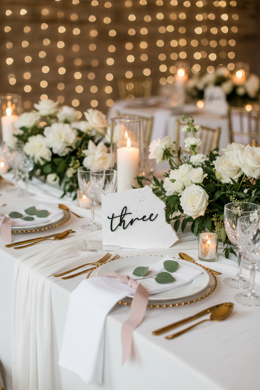 3D Acrylic Table Number Stone Sign