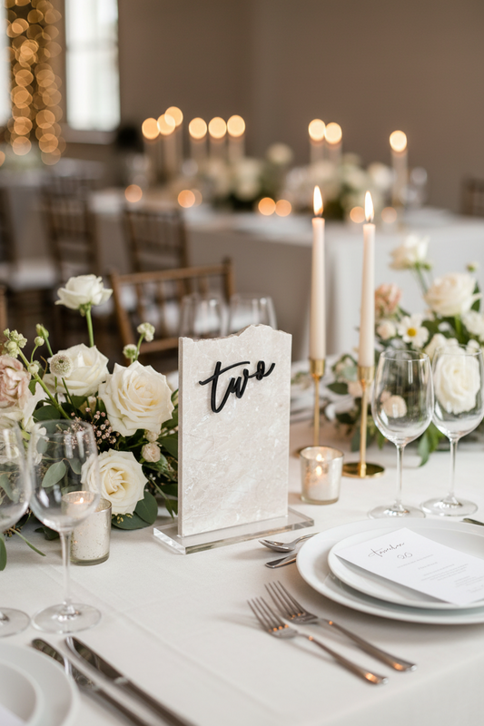 3D Marble Stone Table Numbers
