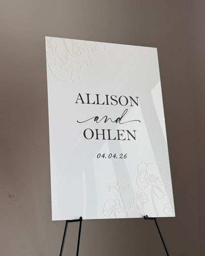 Personalized Floral Wedding Welcome Sign