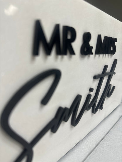 3D Acrylic Marble Stone Sign | Mr and Mrs Sweetheart Table Sign | Wedding Head Table Sign | Mr and Mr Sign | Mrs and Mrs | Unique Sign