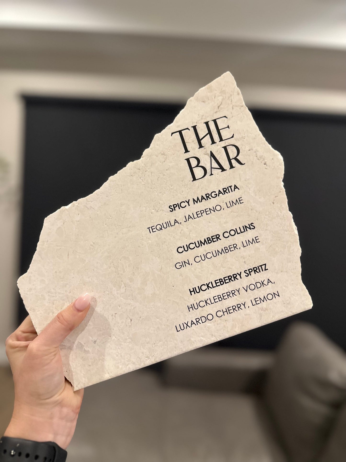 Marble Stone Bar Sign | Wedding Unique Signage | Menu sign, Drink Sign, Bar Sign | Signature Drinks