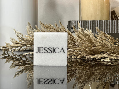 Mable Stone Acrylic Place Card Settings - Square , Stone place names, Wedding place names, wedding place card settings