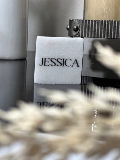 Mable Stone Acrylic Place Card Settings - Square , Stone place names, Wedding place names, wedding place card settings