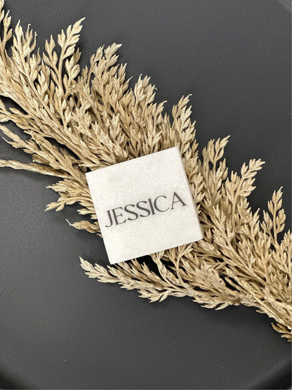 Mable Stone Acrylic Place Card Settings - Square , Stone place names, Wedding place names, wedding place card settings