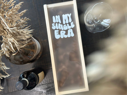 Personalized Wood Wine Box with Acrylic Lid | Divorce Gift | Era Gift | Valentines Day Gift | Galentines Day | Single Era | Thank U, Next